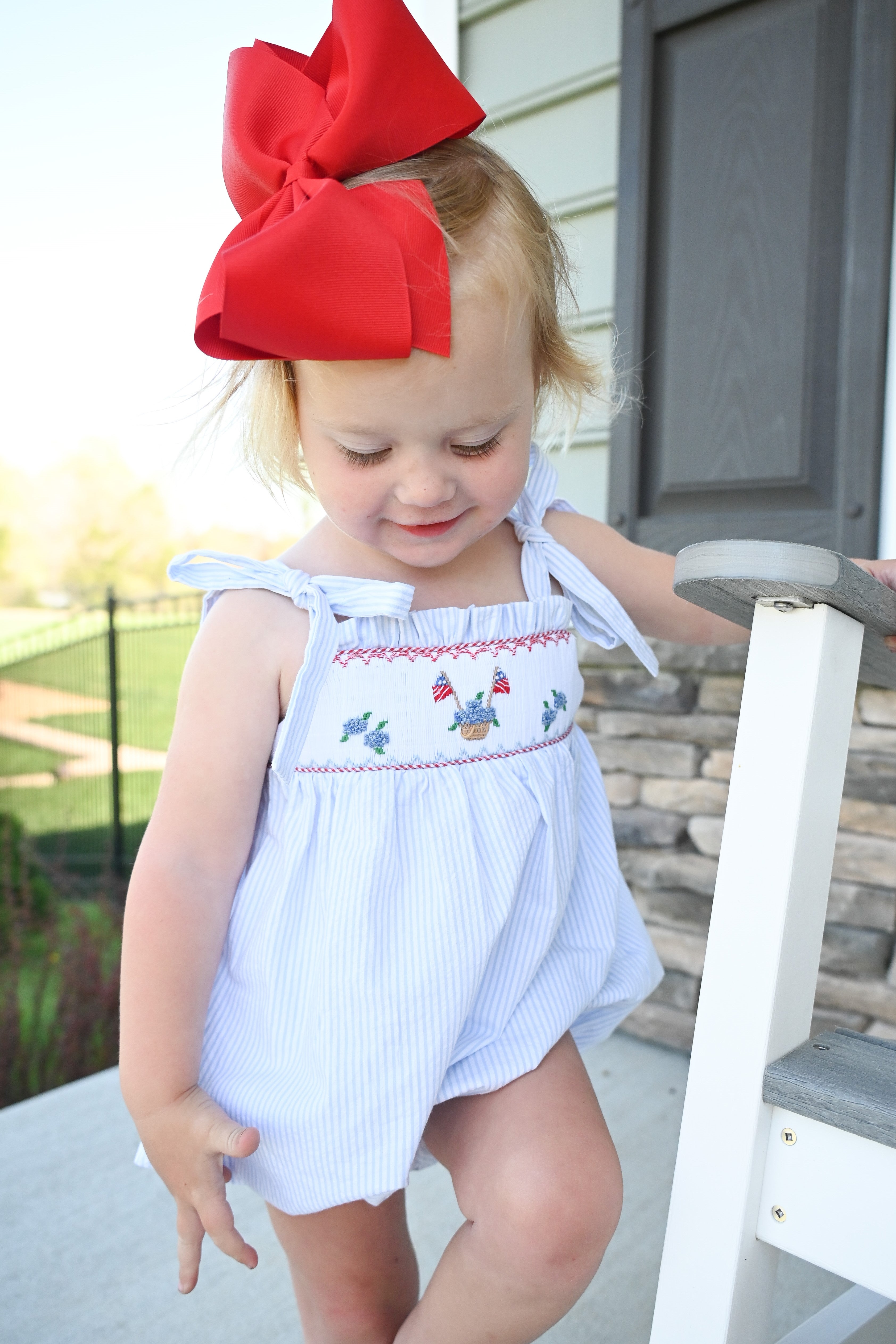 Betsy Patriotic Bubble – Sugar Plum Smocks